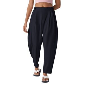 Halara NWT Women's Flex Mid Rise Pocket Barrel Leg Work Pants Size Large Tall